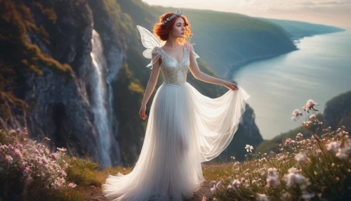 girl in a long dress,wedding gown,wedding dress,celtic woman,bridal dress,wedding dresses,fantasy picture,sun bride,romantic portrait,evening dress,bridal veil,bridal clothing,enchanting,bridal,mystical portrait of a girl,gracefulness,faery,celtic queen,wedding photography,fairy queen,Illustration,Black and White,Black and White 27
