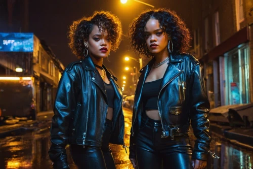 cyberpunk,two girls,duo,birds of prey-night,black models,gemini,hk,angels of the apocalypse,vietnam's,sisters,bad girls,harlem,mk1,hong kong,sirens,chinatown,hym duo,bolero jacket,futuristic,mk2,Photography,Artistic Photography,Artistic Photography 10