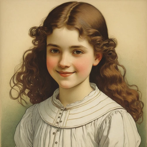 portrait of a girl,bouguereau,child portrait,emile vernon,girl portrait,franz winterhalter,girl with cloth,young woman,girl with bread-and-butter,young lady,girl with cereal bowl,vintage female portrait,girl in cloth,the little girl,elizabeth nesbit,the girl's face,child girl,mystical portrait of a girl,girl in a long,girl with a wheel,Illustration,Retro,Retro 11