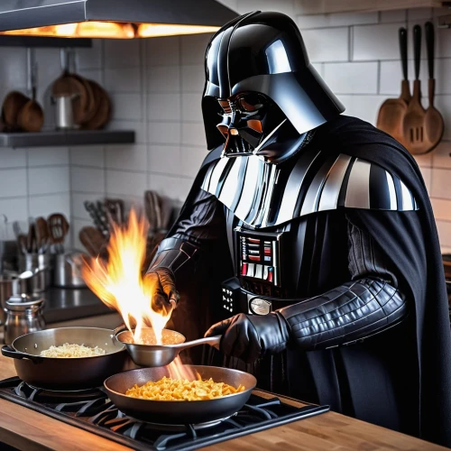 dwarf cookin,cooktop,red cooking,cooking,darth vader,cookery,cooking spoon,cook ware,cooking show,cooker,slow cooked,cookware and bakeware,cook,saucepan,cooks,star kitchen,chef,men chef,pan frying,cooking vegetables,Photography,General,Natural
