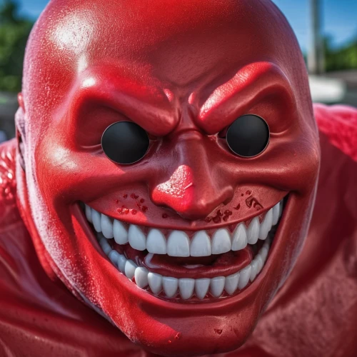 teeth,red,devil,grin,red super hero,angry man,cgi,the face of god,laughing buddha,snarling,toy photos,grimace,anger,wall,denture,don't get angry,eyup,po-faced,it,gnaw,Photography,General,Realistic