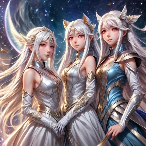 trio,the three magi,christmas angels,angels of the apocalypse,angels,star winds,magi,cassiopeia,the stars,celestial bodies,the three graces,gemini,elves,4-cyl in series,celestial event,holy three kings,fairy galaxy,protectors,cg artwork,fantasy picture