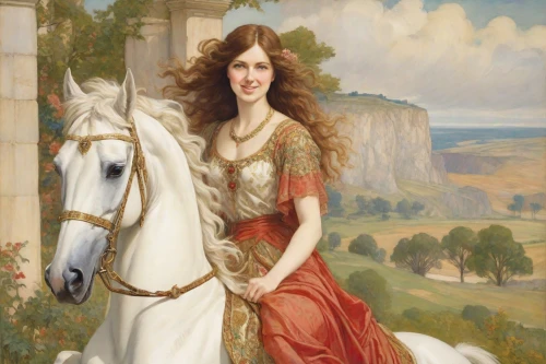 borzoi,girl in a historic way,a white horse,centaur,british semi-longhair,artemisia,andalusians,saluki,longhaired whippet,white horse,joan of arc,portrait of a girl,portrait of a woman,horseback,british longhair,equestrian,fantasy portrait,la violetta,unicorn,unicorn art,Digital Art,Classicism