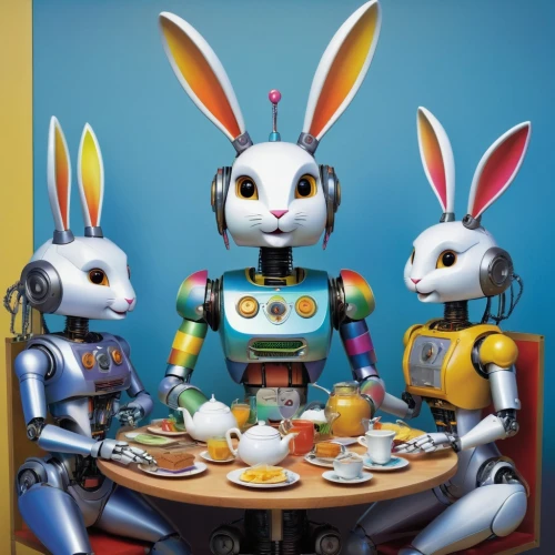 robotics,robots,easter brunch,book electronic,cooking book cover,easter card,a collection of short stories for children,retro easter card,anthropomorphized animals,bot training,smart album machine,robotic,childrens books,easter theme,jigsaw puzzle,minibot,bot,artificial intelligence,robot,book cover,Illustration,Children,Children 01