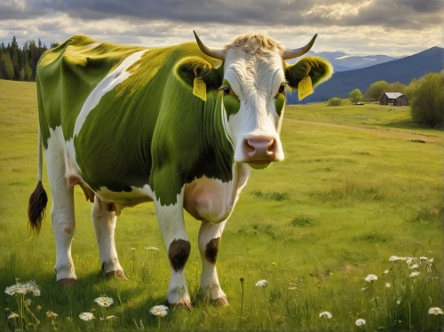 alpine cow,holstein cow,cow,dairy cow,holstein-beef,mountain cow,holstein cattle,mother cow,bovine,zebu,moo,red holstein,oxen,horns cow,milk cow,mountain cows,cows on pasture,dairy cows,cows,dairy cattle,Illustration,Realistic Fantasy,Realistic Fantasy 40