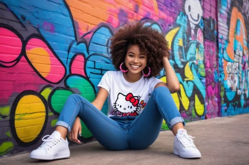 girl in t-shirt,ash leigh,girl elephant,skater,concrete background,afro american girls,concrete chick,minnie mouse,graffiti,gap kids,hip-hop dance,puma,cute clothes,tshirt,girl upside down,afro,cute koala,beautiful young woman,young model,a girl's smile,Illustration,Paper based,Paper Based 28