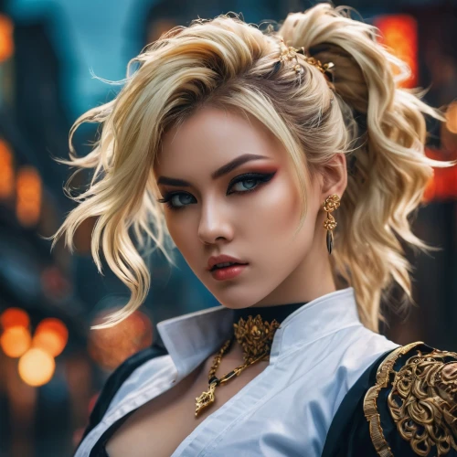 bylina,cool blonde,blonde woman,blonde girl,bangkok,hong,femme fatale,nero,elsa,hk,ara macao,bolero jacket,yang,katana,full hd wallpaper,fierce,ren,lux,realdoll,geisha,Photography,General,Fantasy