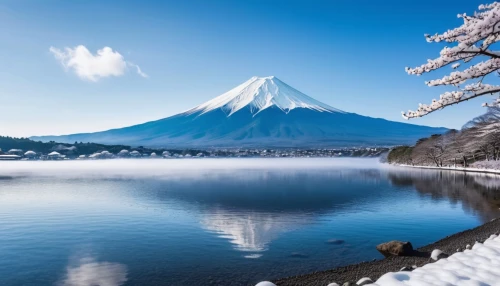 mount fuji,fuji mountain,beautiful japan,mt fuji,fragrant snow sea,japan landscape,fuji,japanese mountains,snow landscape,snowy landscape,japan's three great night views,snow mountain,winter landscape,snow-capped,lake tanuki,beautiful landscape,corona winter,japanese alps,winter lake,snow capped,Photography,General,Realistic