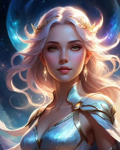 fantasy portrait,zodiac sign libra,aurora,show off aurora,elsa,fantasy art,zodiac sign gemini,fantasy woman,lux,zodiac sign leo,celestial,constellation unicorn,libra,andromeda,virgo,luna,star mother,fantasy picture,horoscope libra,cg artwork,Illustration,Realistic Fantasy,Realistic Fantasy 01