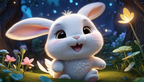 white bunny,cute cartoon character,bunny,little bunny,thumper,white rabbit,bunny on flower,easter bunny,little rabbit,easter background,no ear bunny,cottontail,rabbit,gray hare,cute cartoon image,rabbit owl,easter theme,peter rabbit,jack rabbit,european rabbit,Unique,3D,3D Character