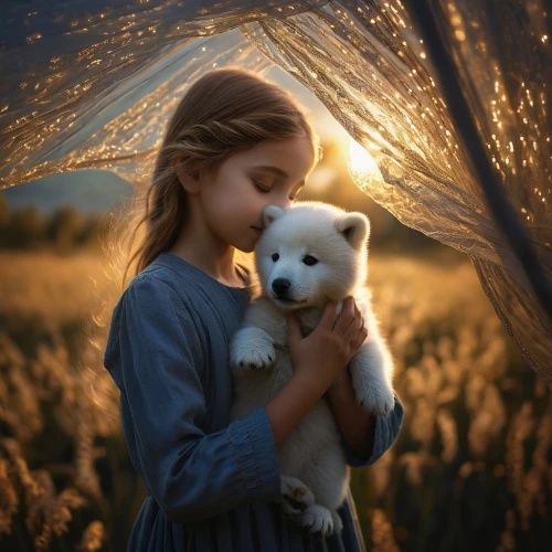 girl with dog,tenderness,boy and dog,little girl in wind,innocence,white shepherd,little boy and girl,children's background,vintage boy and girl,golden light,goldenlight,children's fairy tale,child fox,mystical portrait of a girl,girl and boy outdoor,photographing children,romantic portrait,meadow play,vintage children,dog photography,Photography,Documentary Photography,Documentary Photography 22