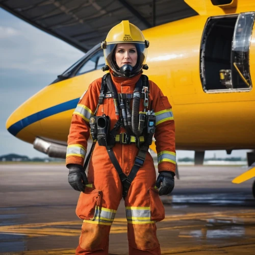 woman fire fighter,high-visibility clothing,personal protective equipment,rescue service,fire-fighting aircraft,ambulancehelikopter,volunteer firefighter,protective clothing,female worker,fire-fighting helicopter,civil defense,helicopter pilot,respiratory protection,paramedic,rescue resources,fire fighting helicopter,airport fire brigade,drone operator,air rescue,fire fighting technology,Photography,General,Commercial