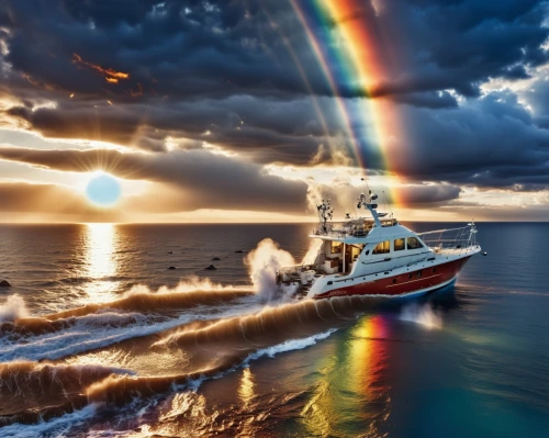 rainbow at sea,coast guard,fireboat,commercial fishing,pilot boat,fishing boat,fishing trawler,fishing vessel,united states coast guard cutter,lifeboat,marine protector-class coastal patrol boat,rescue and salvage ship,shrimp boat,fishermen,sea fantasy,patrol boat,fire fighting water,rainbow,fishing boats,boat on sea,Photography,General,Realistic