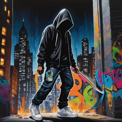 graffiti art,graffiti,grafitty,cd cover,hip hop music,hip-hop,grafitti,hooded man,spray cans,grafiti,streetart,robber,hip hop,street chalk,street artist,urban art,urban street art,spray can,street artists,chalk drawing,Conceptual Art,Oil color,Oil Color 13