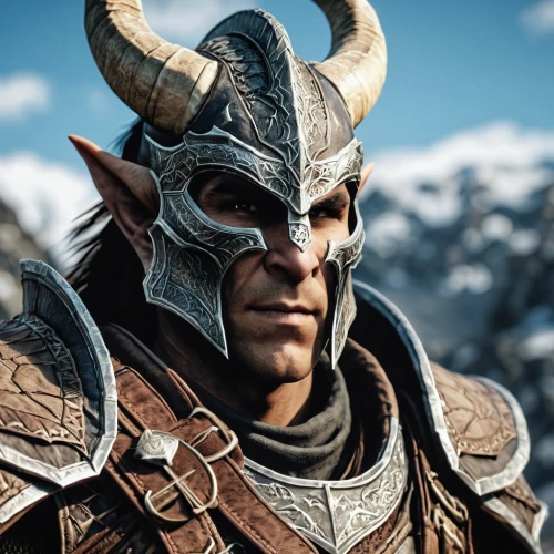 skyrim,massively multiplayer online role-playing game,male elf,norse,dark elf,viking,lokportrait,heroic fantasy,warlord,raider,male character,vikings,odin,yuvarlak,horn of amaltheia,horns,horned,kadala,thracian,nördlinger ries,Photography,General,Realistic