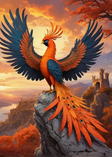 phoenix rooster,scarlet macaw,mongolian eagle,king parrot,gryphon,eagle illustration,phoenix,bird kingdom,sun conure,sun conures,macaws of south america,imperial eagle,macaw,bird bird kingdom,fantasy picture,bird painting,macaws,blue and gold macaw,fantasy art,eagle eastern,Illustration,Abstract Fantasy,Abstract Fantasy 23