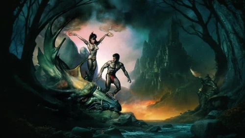 fantasy picture,the night of kupala,heroic fantasy,fantasy art,devilwood,massively multiplayer online role-playing game,druids,game illustration,purgatory,background image,walpurgis night,guards of the canyon,fire background,hall of the fallen,game art,valhalla,underworld,shamanism,cauldron,fallen giants valley