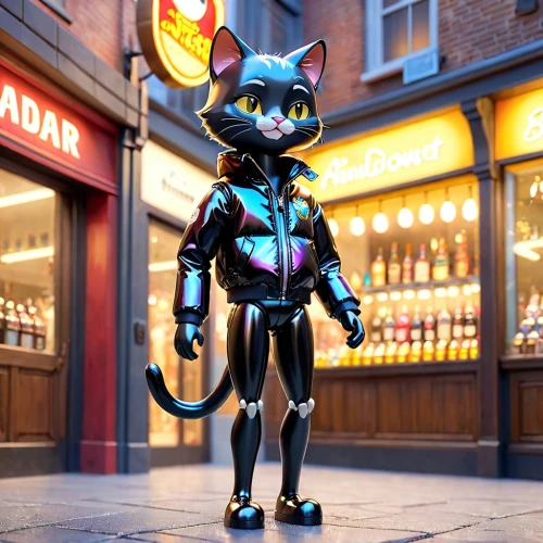 street cat,catwoman,alley cat,cartoon cat,black cat,3d render,tom cat,cyberpunk,prowl,cat european,chat bot,3d figure,feline,panther,minibot,dark suit,cinema 4d,figaro,toy photos,wind-up toy,Anime,Anime,Cartoon