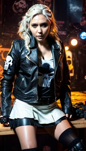 harley,femme fatale,cosplay image,cool blonde,bad girl,blonde woman,leather,birds of prey-night,blonde girl,barmaid,policewoman,black leather,leather jacket,leather texture,female doctor,harley quinn,harley davidson,harley-davidson,hard woman,rocker,Conceptual Art,Sci-Fi,Sci-Fi 01