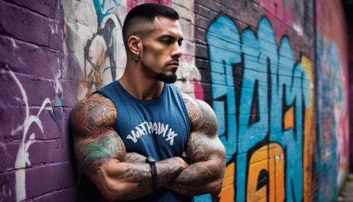 with tattoo,tattooed,tattoos,brick wall background,arms,bodybuilding,muscular,sleeve,muscle icon,concrete background,punk,biceps,strength athletics,bodybuilding supplement,war machine,ryan navion,hardy,pump,ink,male model,Illustration,Black and White,Black and White 17