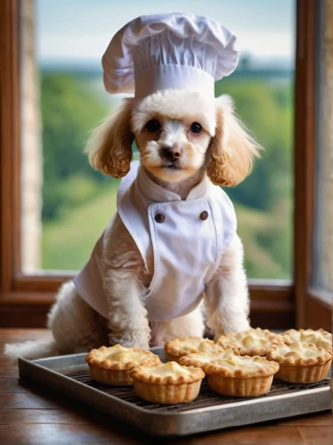 pastry chef,cavachon,king charles spaniel,miniature poodle,potcake dog,cavalier king charles spaniel,chef,purebred dog,toy poodle,cavapoo,maltepoo,yorkipoo,tartlet,bichon frisé,shortcrust pastry,caterer,shih-poo,havanese,cookware and bakeware,shih poo,Photography,General,Commercial