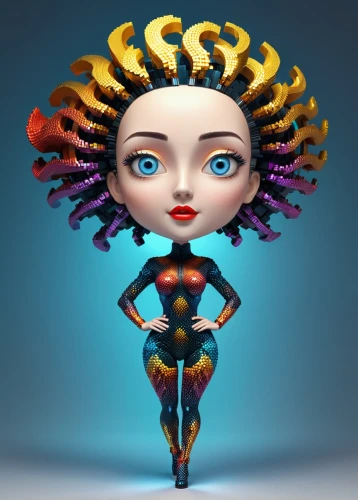 medusa,medusa gorgon,sculpt,bjork,3d model,3d figure,cinema 4d,voodoo woman,rubber doll,clay doll,gorgon,noodle image,female doll,vector girl,head woman,doll figure,worry doll,3d fantasy,transistor,3d render,Unique,3D,3D Character