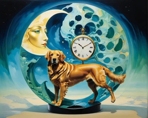 clockmaker,clock face,time pressure,moon phase,time pointing,flow of time,clock,bloodhound,grandfather clock,retriever,dog illustration,watchmaker,time spiral,black mouth cur,four o'clocks,astronomical clock,clocks,timepiece,smaland hound,sand clock,Illustration,Japanese style,Japanese Style 20