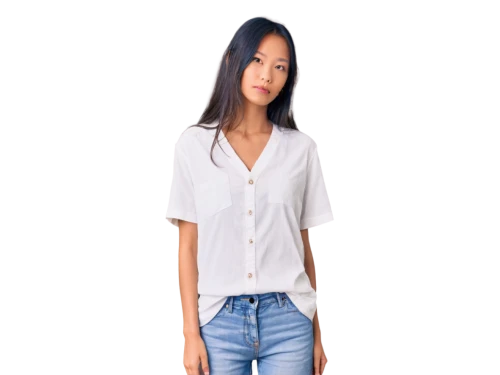 girl on a white background,menswear for women,white shirt,women's clothing,blouse,dress shirt,women clothes,cotton top,girl in t-shirt,ladies clothes,white clothing,fir tops,women fashion,asian semi-longhair,female model,in a shirt,white-collar worker,long-sleeved t-shirt,shirt,undershirt,Illustration,Paper based,Paper Based 07