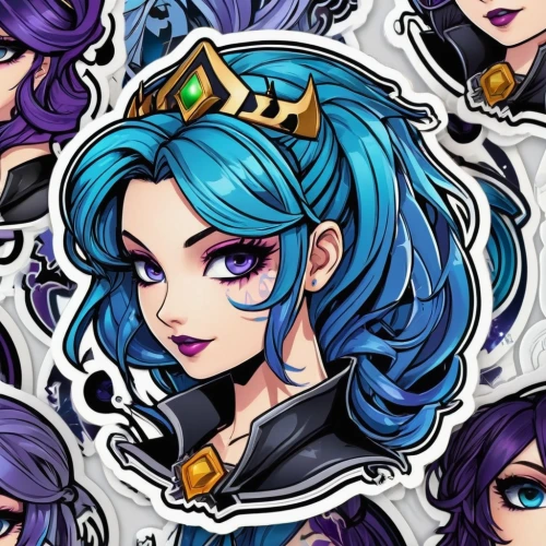 crown icons,medusa,vanessa (butterfly),medusa gorgon,witch's hat icon,raven rook,nami,monsoon banner,twitch icon,mermaid vectors,elza,fairy tale icons,custom portrait,gara,acerola,vector girl,violet head elf,elsa,rarity,winterblueher,Unique,Design,Sticker