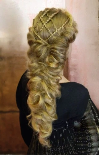 french braid,back of head,braid,updo,braiding,sigourney weave,rapunzel,lace wig,hairstyle,fishtail,traditional bow,braids,hair,gypsy hair,girl from behind,hairstylist,girl from the back,blonde woman,half profile,woman's backside