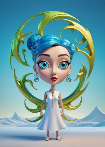 the snow queen,elsa,mermaid vectors,cute cartoon character,pixie-bob,animated cartoon,ice queen,vector girl,cute cartoon image,artificial hair integrations,medusa,ice princess,aquarius,mermaid background,stylized,hairstyler,little girl in wind,hula,suit of the snow maiden,rapunzel,Unique,3D,3D Character
