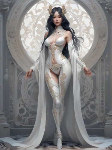 sorceress,priestess,white rose snow queen,fantasy woman,goddess of justice,the enchantress,fantasy art,white silk,the snow queen,zodiac sign libra,suit of the snow maiden,fantasy portrait,white lady,ice queen,ivory,white velvet,white nougat,eris,lotus with hands,bridal clothing,Conceptual Art,Fantasy,Fantasy 01