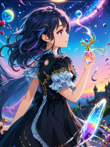 fairy galaxy,vanessa (butterfly),celestial event,birthday banner background,starry sky,violinist violinist of the moon,moon and star background,fantasia,cg artwork,rainbow background,monsoon banner,constellation lyre,rainbow and stars,magical,background images,hamearis lucina,flowers celestial,star illustration,easter banner,cosmos wind,Anime,Anime,Traditional