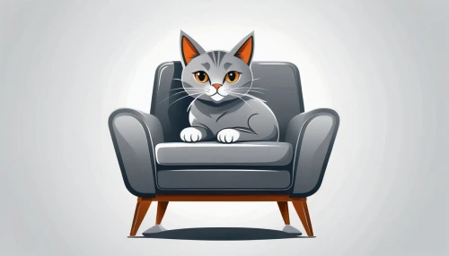 cat vector,armchair,cat cartoon,cat image,cartoon cat,gray cat,cat furniture,anthropomorphized animals,recliner,chair png,vector illustration,office chair,pet vitamins & supplements,club chair,wing chair,cat watching television,domestic cat,american shorthair,woman sitting,chair,Unique,Design,Logo Design