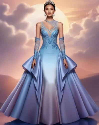 tiana,cinderella,ball gown,quinceanera dresses,elsa,the snow queen,a princess,quinceañera,fashion vector,mulan,jasmine blue,pocahontas,rosa 'the fairy,fantasia,ice queen,fairy queen,kim,blue enchantress,fantasy picture,fantasy woman,Illustration,Realistic Fantasy,Realistic Fantasy 01