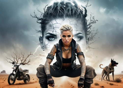 mad max,female warrior,huntress,warrior woman,photoshop manipulation,digital compositing,renegade,callisto,motorcycle racer,the enchantress,biker,photo manipulation,warrior east,mobile video game vector background,post apocalyptic,raider,play escape game live and win,photomanipulation,hard woman,trailer,Photography,Artistic Photography,Artistic Photography 07