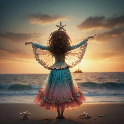 little girl in wind,little girl twirling,little girl fairy,little girl ballet,ballerina girl,child fairy,fairies aloft,photo manipulation,freedom from the heart,be free,the wind from the sea,fantasy picture,dreams catcher,whimsical,little girl in pink dress,mystical portrait of a girl,mermaid silhouette,girl on the dune,image manipulation,arms outstretched,Illustration,Abstract Fantasy,Abstract Fantasy 06