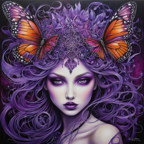 butterfly lilac,la violetta,vanessa (butterfly),monarch,julia butterfly,passion butterfly,faerie,faery,butterfly floral,cupido (butterfly),butterfly effect,cynara,hesperia (butterfly),lilac arbor,aurora butterfly,blue passion flower butterflies,purple lilac,veil purple,violet,butterflies,Illustration,Abstract Fantasy,Abstract Fantasy 14