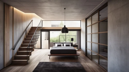 hallway space,modern room,interior modern design,loft,modern decor,room divider,modern style,contemporary decor,sliding door,home interior,archidaily,wooden stairs,concrete ceiling,smart home,shared apartment,an apartment,sky apartment,modern house,interior design,walk-in closet,Photography,General,Realistic