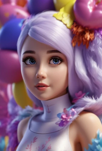 candy island girl,violet head elf,doll's facial features,rosa ' the fairy,elf,little girl fairy,anemone purple floral,flower fairy,lilac blossom,girl in flowers,tree anemone,anemone hupehensis september charm,anemone of the seas,fairy galaxy,female doll,anemones,rapunzel,fae,bonbon,klepon,Unique,3D,3D Character