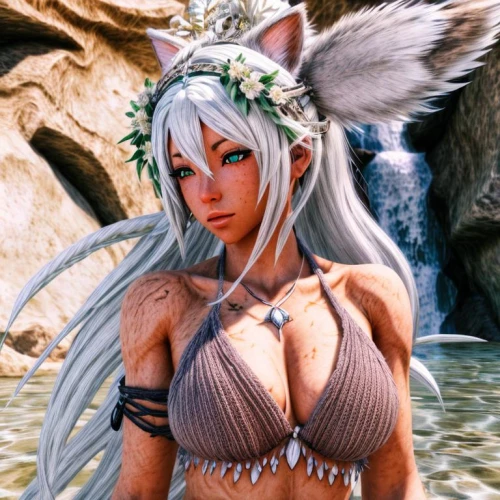 hot spring,ephedra,tiber riven,kos,rusalka,dark elf,the blonde in the river,fantasy woman,fantasy girl,water nymph,elven,oracle girl,silver fox,venera,natural cosmetic,faerie,celtic queen,beach background,the sea maid,wasserfall