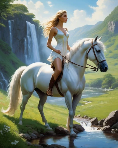 a white horse,white horse,fantasy picture,horseback,white horses,arabian horse,centaur,horse riding,fantasy art,equestrianism,horseback riding,horse herder,equestrian,equine,dream horse,beautiful horses,horse riders,the blonde in the river,equines,unicorn background,Conceptual Art,Fantasy,Fantasy 04