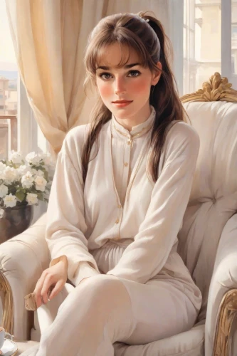 audrey hepburn,audrey hepburn-hollywood,jane austen,princess leia,realdoll,audrey,girl in a historic way,emile vernon,zoroastrian novruz,portrait of a girl,lily of the nile,lily of the desert,iranian nowruz,angel moroni,woman sitting,hepburn,the prophet mary,iranian,cepora judith,ao dai,Digital Art,Classicism