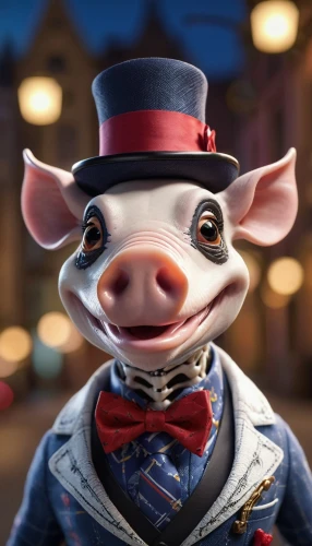 pork-pie hat,pig,porker,kawaii pig,suckling pig,wool pig,pubg mascot,swine,piggy,circus animal,mini pig,pig's trotters,lucky pig,mayor,piggybank,piglet,barnyard,snout,banker,hog,Photography,General,Cinematic