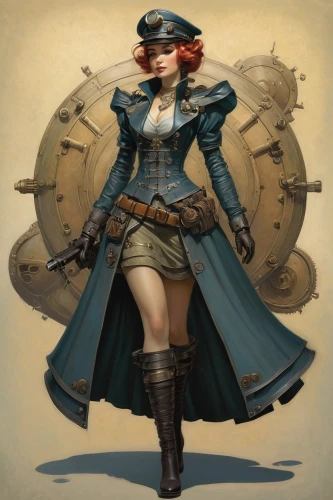 steampunk,steampunk gears,pirate,transistor,gunfighter,musketeer,key-hole captain,naval officer,girl with gun,girl with a gun,pirate treasure,sterntaler,swordswoman,prejmer,female warrior,pirates,military officer,policewoman,game illustration,ranger,Illustration,Realistic Fantasy,Realistic Fantasy 05