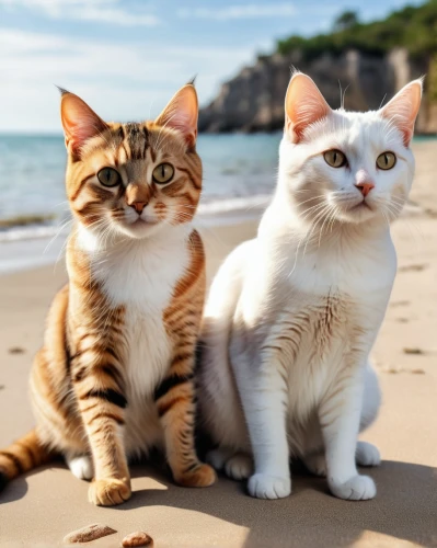 turkish van,japanese bobtail,aegean cat,two cats,pet vitamins & supplements,american wirehair,cat european,cute animals,beach goers,american curl,cat greece,felines,cute cat,kittens,cat family,cat lovers,cat image,breed cat,european shorthair,island residents,Photography,General,Natural