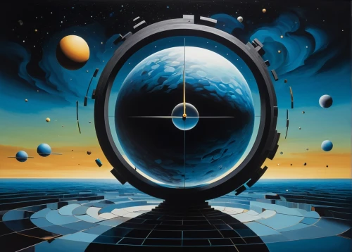 heliosphere,orbital,euclid,orbiting,planet eart,klaus rinke's time field,copernican world system,geocentric,magnetic compass,stargate,clockmaker,sphere,orrery,science fiction,futuristic landscape,planetary system,hygrometer,chronometer,spacecraft,earth station,Art,Artistic Painting,Artistic Painting 34