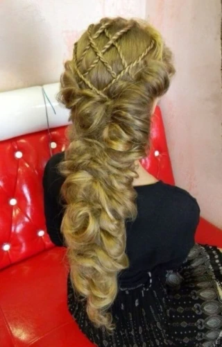 updo,hairstyle,hairstyler,back of head,chignon,hairstylist,oriental longhair,bouffant,pin hair,gypsy hair,british semi-longhair,hairdresser,french braid,hairdressing,hair shear,hair,traditional bow,hair clip,british longhair,salon