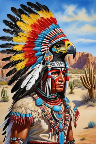 war bonnet,american indian,aztec gull,mountain hawk eagle,the american indian,eagle illustration,steppe eagle,native american,amerindien,indian headdress,feather headdress,indigenous painting,tribal chief,african eagle,hawk animal,mongolian eagle,native,aztec,red chief,bird illustration,Illustration,Paper based,Paper Based 24