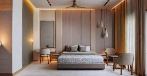 room divider,sleeping room,modern room,guest room,boutique hotel,contemporary decor,bedroom,japanese-style room,guestroom,danish room,modern decor,interior modern design,bamboo curtain,great room,interior decoration,interior design,room lighting,wall lamp,room newborn,one room